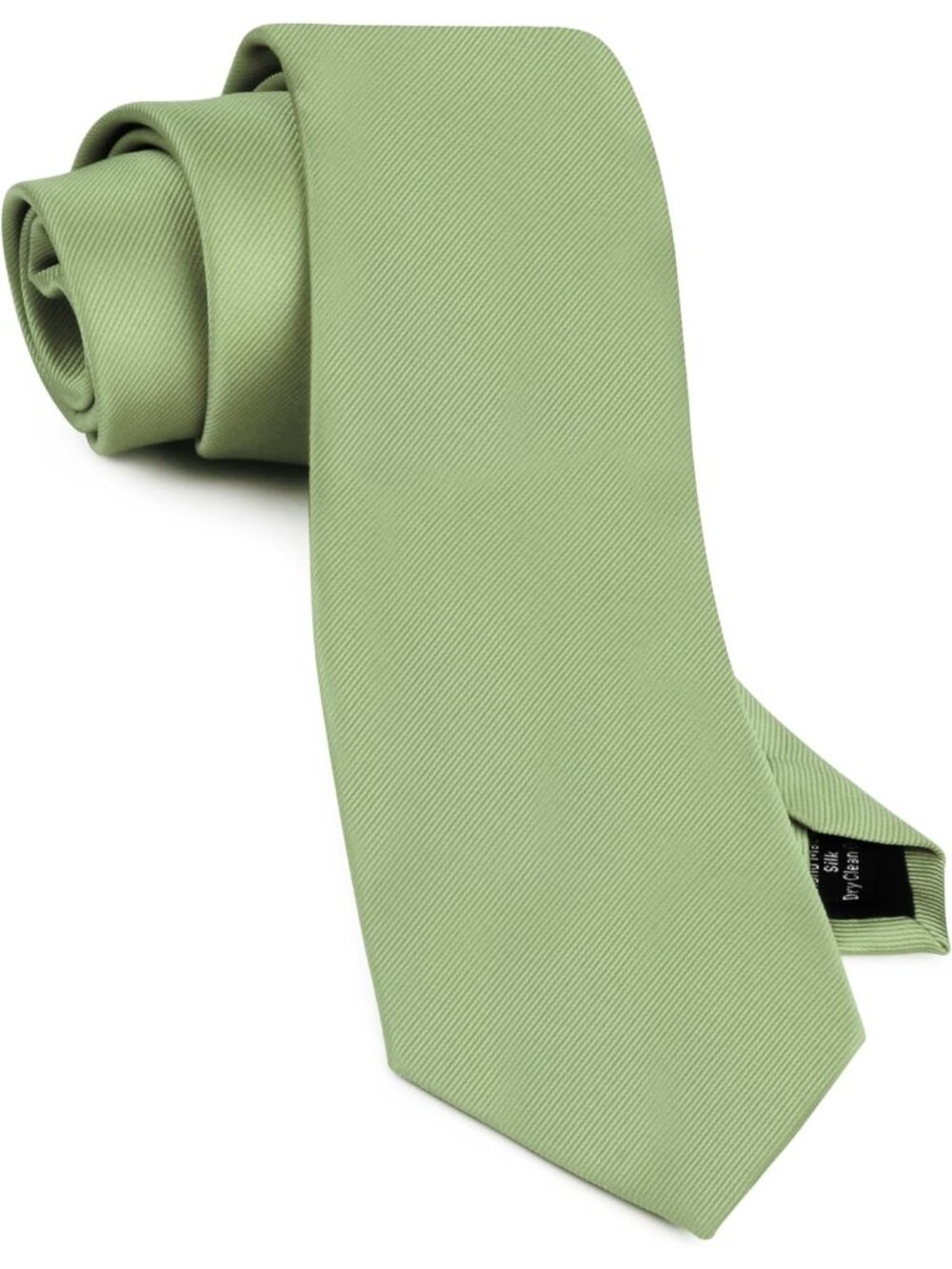 Mens Sage Green Solid Twill Textured Woven Silk Formal Necktie For Wedding Dress